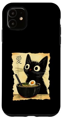 Lustiges Katzen-T-Shirt mit Ramen-Grafik, japanische Kawaii-Anime-Katze Hülle für iPhone 11 von Cool Tees
