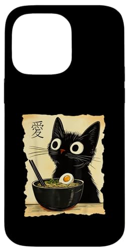 Lustiges Katzen-T-Shirt mit Ramen-Grafik, japanische Kawaii-Anime-Katze Hülle für iPhone 14 Pro Max von Cool Tees