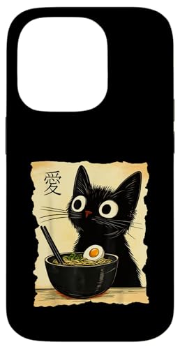Lustiges Katzen-T-Shirt mit Ramen-Grafik, japanische Kawaii-Anime-Katze Hülle für iPhone 14 Pro von Cool Tees