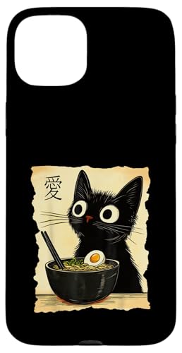 Lustiges Katzen-T-Shirt mit Ramen-Grafik, japanische Kawaii-Anime-Katze Hülle für iPhone 15 Plus von Cool Tees