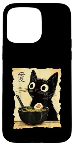 Lustiges Katzen-T-Shirt mit Ramen-Grafik, japanische Kawaii-Anime-Katze Hülle für iPhone 15 Pro Max von Cool Tees