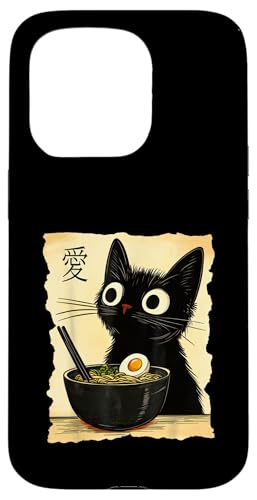 Lustiges Katzen-T-Shirt mit Ramen-Grafik, japanische Kawaii-Anime-Katze Hülle für iPhone 15 Pro von Cool Tees