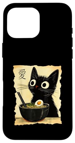 Lustiges Katzen-T-Shirt mit Ramen-Grafik, japanische Kawaii-Anime-Katze Hülle für iPhone 16 Pro Max von Cool Tees