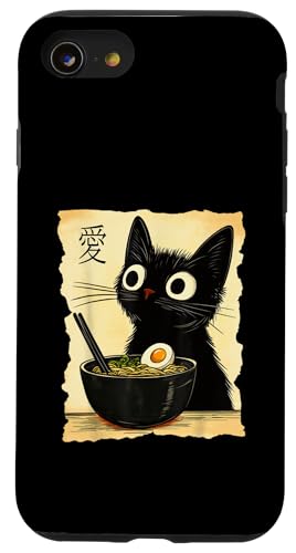 Lustiges Katzen-T-Shirt mit Ramen-Grafik, japanische Kawaii-Anime-Katze Hülle für iPhone SE (2020) / 7 / 8 von Cool Tees