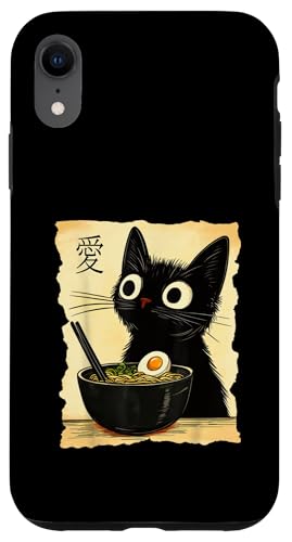 Lustiges Katzen-T-Shirt mit Ramen-Grafik, japanische Kawaii-Anime-Katze Hülle für iPhone XR von Cool Tees