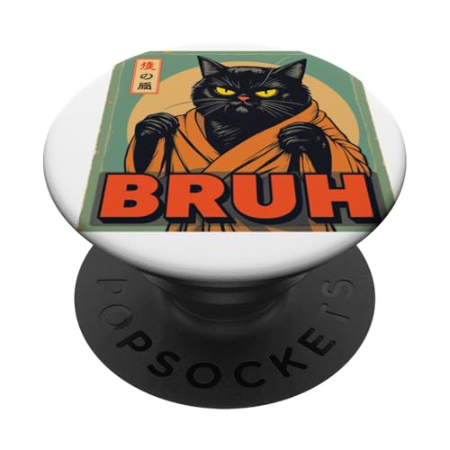 Lustiges Katzenbürsten-Meme für Jungen und Mädchen, Männer und Frauen, japanischer Anime PopSockets Klebender PopGrip von Cool Tees