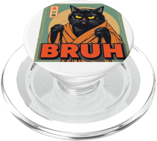 Lustiges Katzenbürsten-Meme für Jungen und Mädchen, Männer und Frauen, japanischer Anime PopSockets PopGrip für MagSafe von Cool Tees