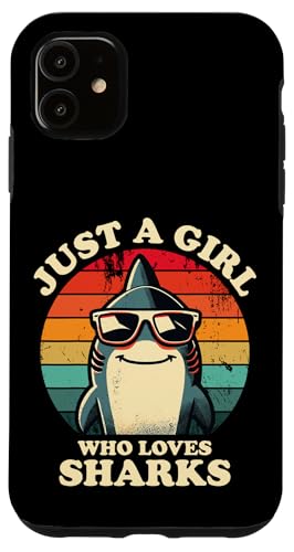 Nur ein Mädchen, das Haie liebt Lustiger Retro-Kinder-Hailiebhaber Hülle für iPhone 11 Nur ein Mädchen, das Haie liebt Lustiger Retro-Kinder-Hailiebhaber Hülle für iPhone 11 von Cool Tees