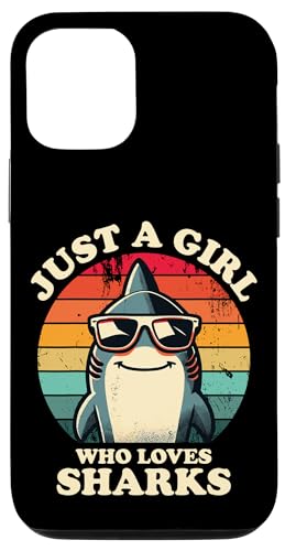 Nur ein Mädchen, das Haie liebt Lustiger Retro-Kinder-Hailiebhaber Hülle für iPhone 12/12 Pro von Cool Tees