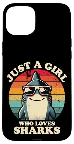 Nur ein Mädchen, das Haie liebt Lustiger Retro-Kinder-Hailiebhaber Hülle für iPhone 15 Plus von Cool Tees