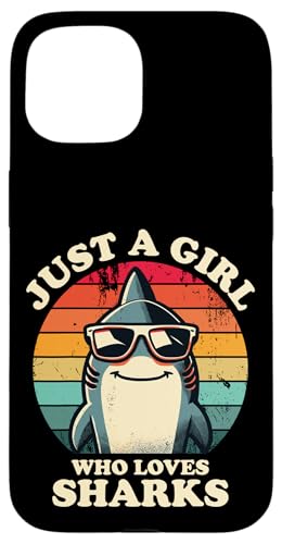 Nur ein Mädchen, das Haie liebt Lustiger Retro-Kinder-Hailiebhaber Hülle für iPhone 15 Nur ein Mädchen, das Haie liebt Lustiger Retro-Kinder-Hailiebhaber Hülle für iPhone 15 von Cool Tees