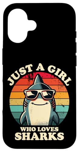 Nur ein Mädchen, das Haie liebt Lustiger Retro-Kinder-Hailiebhaber Hülle für iPhone 16 von Cool Tees