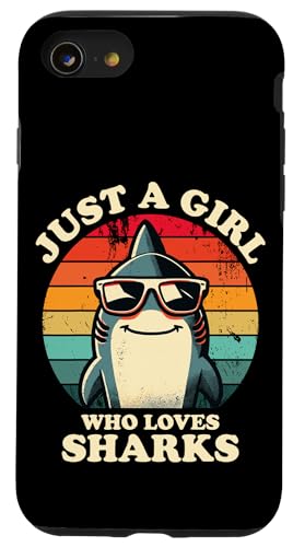 Nur ein Mädchen, das Haie liebt Lustiger Retro-Kinder-Hailiebhaber Hülle für iPhone SE (2020) / 7 / 8 von Cool Tees