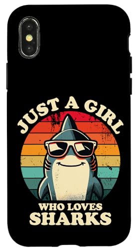Nur ein Mädchen, das Haie liebt Lustiger Retro-Kinder-Hailiebhaber Hülle für iPhone X/XS von Cool Tees
