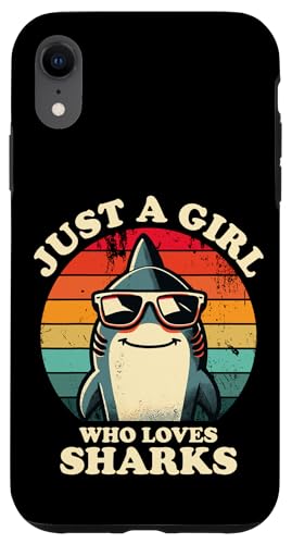 Nur ein Mädchen, das Haie liebt Lustiger Retro-Kinder-Hailiebhaber Hülle für iPhone XR Nur ein Mädchen, das Haie liebt Lustiger Retro-Kinder-Hailiebhaber Hülle für iPhone XR von Cool Tees
