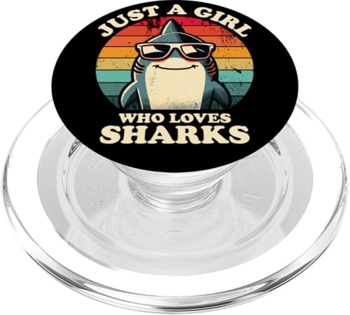 Nur ein Mädchen, das Haie liebt Lustiger Retro-Kinder-Hailiebhaber PopSockets PopGrip für MagSafe Nur ein Mädchen, das Haie liebt Lustiger Retro-Kinder-Hailiebhaber PopSockets PopGrip für MagSafe von Cool Tees