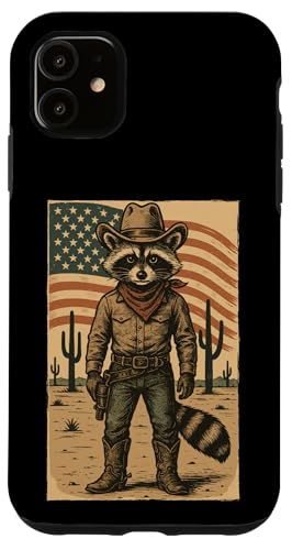 Retro Cowboy Waschbär USA Flagge Lustig Western 4. Juli Waschbär Hülle für iPhone 11 Retro Cowboy Waschbär USA Flagge Lustig Western 4. Juli Waschbär Hülle für iPhone 11 von Cool Tees