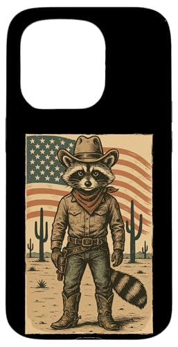 Retro Cowboy Waschbär USA Flagge Lustig Western 4. Juli Waschbär Hülle für iPhone 15 Pro Retro Cowboy Waschbär USA Flagge Lustig Western 4. Juli Waschbär Hülle für iPhone 15 Pro von Cool Tees