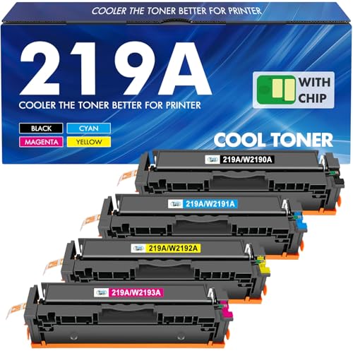 219A 219X MFP 3302FDWG Toner Mit Chip: 4-Pack Kompatible Ersatz für HP 219A 219X für Color Laserjet Pro MFP 3302SDWG 3302FDNG 3302FDW 3302SDW 3302FDN 3202DN 3202DW W2190A Schwarz Cyan Magenta Gelb von Cool Toner