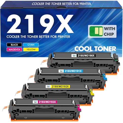 Cool Toner 219X 219A MFP 3302FDWG Mit Chip Kompatible Ersatz für HP 219X 219A für Color Laserjet Pro MFP 3302SDWG 3302FDNG 3302FDW 3302SDW 3302FDN 3202DN 3202DW W2190X Schwarz Cyan Magenta Gelb 4-Pack von Cool Toner