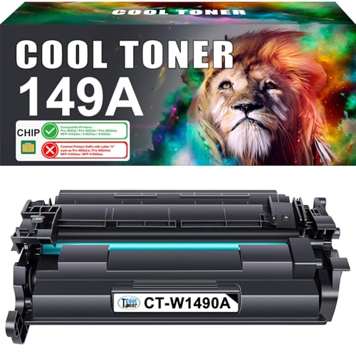 Cool Toner 149A (Mit Chip) Kompatible für HP Laserjet Pro 4002dn Toner 4002dw 4002d 4002 MFP 4102fdw 4102dw 4102fdn 4102 149A 149X W1490A W1490X - Schwarz, 1er-Pack von Cool Toner