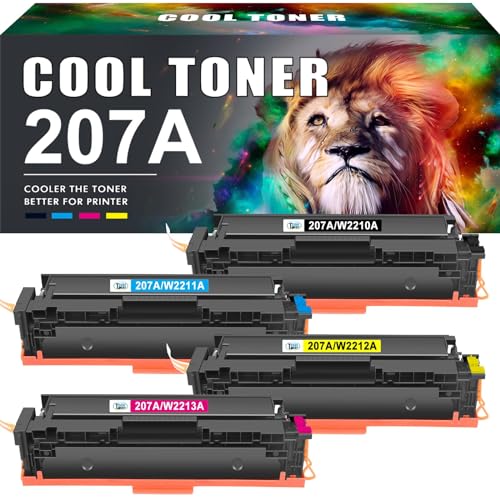 Cool Toner 207A Kompatible Tonerkartusche als Ersatz für HP 207A 207X Color Laserjet Pro MFP M283fdw M255dw M282nw M283fdn M255nw W2210A W2211A W2212A W2213A Toner - Schwarz Cyan Gelb Magenta von Cool Toner