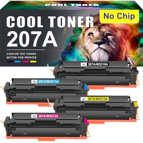 Cool Toner 207A Kompatible Tonerkartusche als Ersatz für HP 207A 207X Color Laserjet Pro MFP M283fdw M255dw M282nw M283fdn M255nw W2210A W2211A W2212A W2213A Toner - Schwarz Cyan Gelb Magenta von Cool Toner