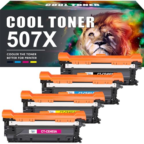 Cool Toner Kompatibel Tonerkartusche als Ersatz für HP 507X 507A CE400A Laserjet Enterprise 500 Color M551dn M551n M551xh MFP M575dn M575F M570dn 570dw 575c (Schwarz Cyan Gelb Magenta, 4er-Pack) von Cool Toner