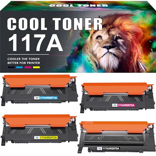 Cool Toner Kompatibel für HP 117A Toner Set als Ersatz für Color Laser MFP 178nwg 179fwg 150nw 179fnw 150a 178nw W2070A W2071A W2072A W2073A Tonerkartusche (Schwarz Cyan Gelb Magenta 4er-Pack) von Cool Toner