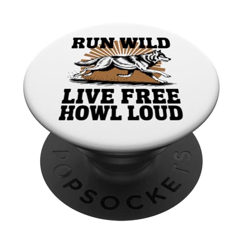 Heulen Sie laut Live Proud Wolf PopSockets Klebender PopGrip von Cool Wolf Art