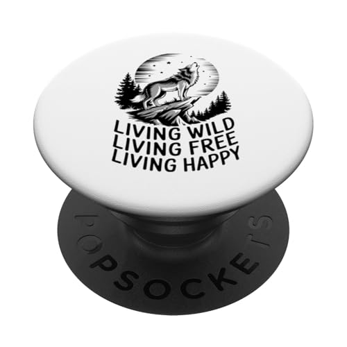 Heulen Sie laut Live Proud Wolf PopSockets Klebender PopGrip von Cool Wolf Art