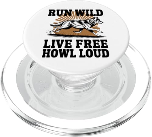 Heulen Sie laut Live Proud Wolf PopSockets PopGrip für MagSafe von Cool Wolf Art