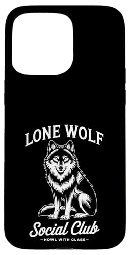Lone Wolf Social Club Hülle für iPhone 15 Pro Max von Cool Wolf Art