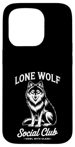 Lone Wolf Social Club Hülle für iPhone 15 Pro von Cool Wolf Art