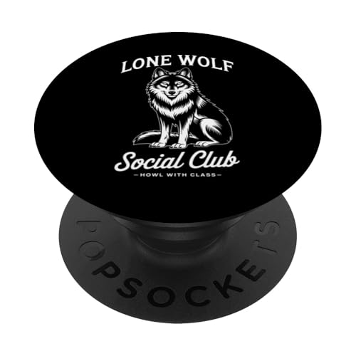 Lone Wolf Social Club PopSockets Klebender PopGrip von Cool Wolf Art