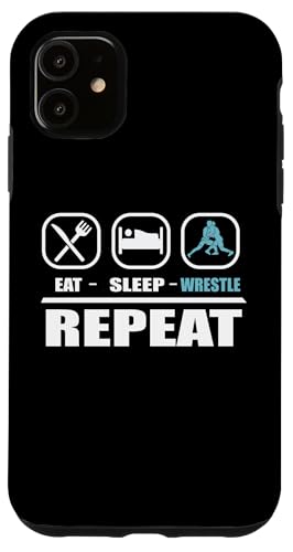 Cute Eat Sleep Wrestle Repeat Cool Wrestling Herren Damen Jungen Hülle für iPhone 11 von Cool Wrestling Men Women Boys Design