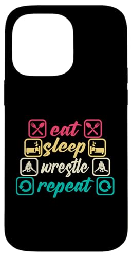 Cute Eat Sleep Wrestle Repeat Cool Wrestling Herren Damen Jungen Hülle für iPhone 14 Pro Max von Cool Wrestling Men Women Boys Design
