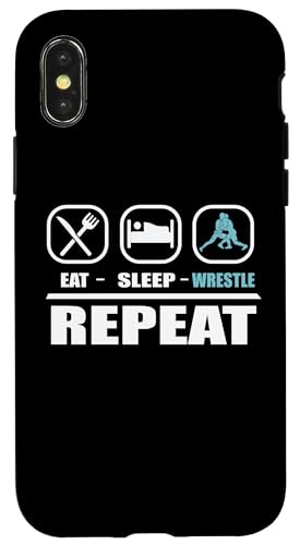 Cute Eat Sleep Wrestle Repeat Cool Wrestling Herren Damen Jungen Hülle für iPhone X/XS von Cool Wrestling Men Women Boys Design