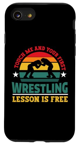 Touch Me And Your First Wrestling Lektion Cool Wrestling Men Hülle für iPhone SE (2020) / 7 / 8 von Cool Wrestling Men Women Boys Design