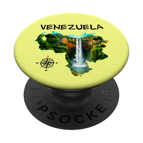 Salto del Angel inside the Venezuela map Franela Venezolana PopSockets Klebender PopGrip von Cool venezuelan outfit Franela Venezolana