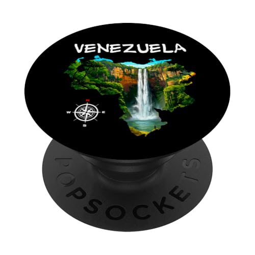 Salto del Angel inside the Venezuela map Franela Venezolana PopSockets Klebender PopGrip von Cool venezuelan outfit Franela Venezolana