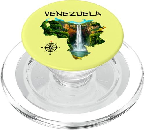 Salto del Angel inside the Venezuela map Franela Venezolana PopSockets PopGrip für MagSafe von Cool venezuelan outfit Franela Venezolana