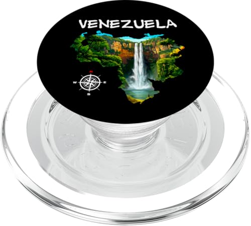 Salto del Angel inside the Venezuela map Franela Venezolana PopSockets PopGrip für MagSafe von Cool venezuelan outfit Franela Venezolana