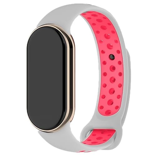 COOL Armband für Xiaomi Smart Band 8 Sport Silikon, Grau/Rosa, Einheitsgröße, Modern von Cool