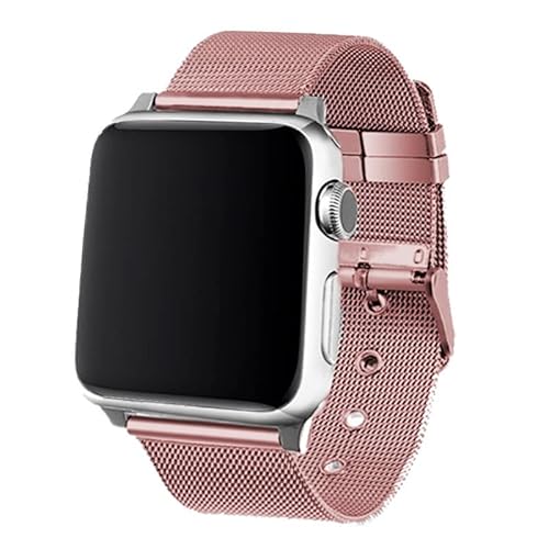 Cool Armband für Apple Watch Series 1/2 / 3/4 / 5/6 / 7 / SE (42/44 / 45 mm), Metall, Rosa von Cool