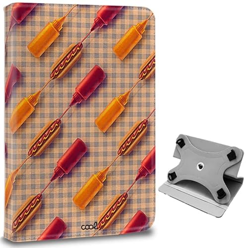 Schutzhülle für Cool Ebook Tablet, universal, 24,6-27,9 cm (9,7-11 Zoll), Motiv Hot Dogs (quadratisch) von Cool