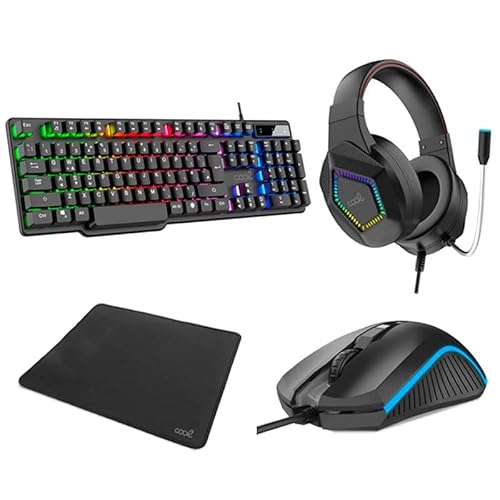 Spanische USB-Gaming-Tastatur + Kopfhörer + Maus + Mauspad von Cool Town Spanische USB-Gaming-Tastatur + Kopfhörer + Maus + Mauspad von Cool Town von Cool