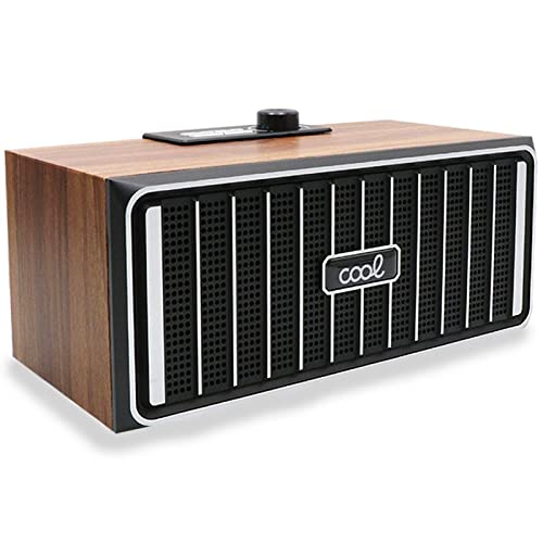 Universal-Lautsprecher, Bluetooth, Cool Retro (20 W), Walnussholz, Vorderseite Schwarz von Cool