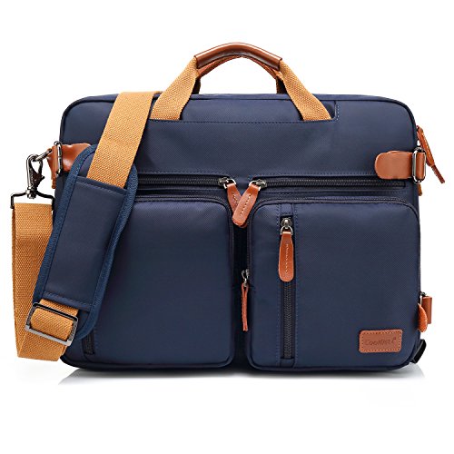 CoolBELL 15.6 Inch umwandelbar Aktentasche Messenger Bag Rucksack Laptop Tasche Umhängetasche Business Backpack Multifunktions Reise Rucksack Passend für 15-15,6 Zoll Laptop/Damen/Herren, Blau von CoolBELL