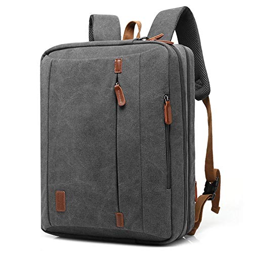 CoolBELL umwandelbar Laptop Tasche 15.6 Zoll/Rucksack Business Messenger Bag Mehrzweck Aktentasche Umhängetasche Oxford Backpack für Laptop/Macbook/Herren/Damen(Canvas Grau) von CoolBELL